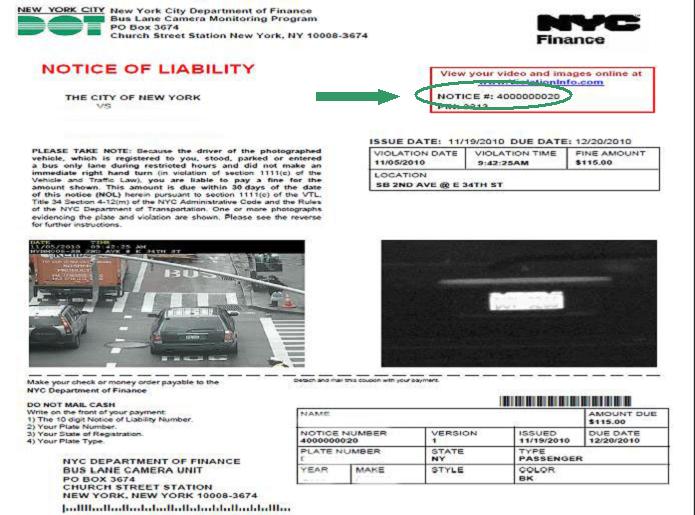 Pay bus lane ticket